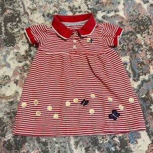 Carters Baby Girl Red Striped Dress and bloomers 12m